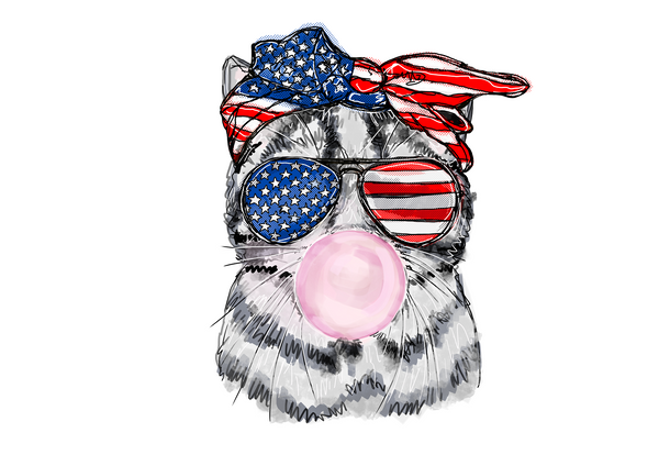 Cute Cat Ameowica American Flag 4Th Of July